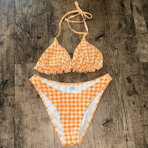Orange checkered bikini